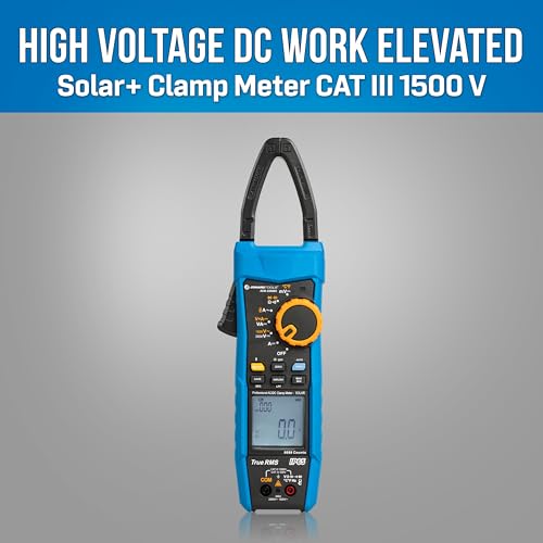 Image of ACM-1500DC Solar+ Clamp Meter CAT III 1500 V- True-RMS Clamp Meter,2500V DC, 999.9A AC /DC, Bluetooth, IP65 Rated for Solar & High Voltage Work