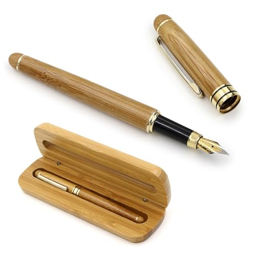 Stylo plume en bambou naturel pour l'écriture quotidienne au bureau et à l'école