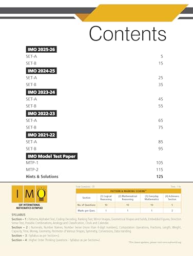 Image of MTG IMO Olympiad 10 Previous Years Papers Class 4 Mathematics (2025-2021 Set A & B) - Model Test Papers with 24 Sample OMR Sheets | PYQ Book For SOF Olympiad 2026-27 Exam
