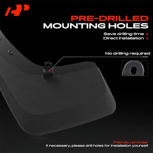 Image of A-Premium Mud Flaps Compatible with Nissan | for Nissan Frontier 2022-2026, No Drilling Required Mud Guards with Hardware Accessories, Set of 4 Front and Rear