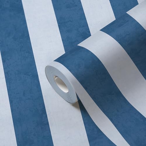A.S. Création Lilly & Luis Non-Woven Wallpaper with Stripes in Blue - 10,05 x 0,53 m Wallpaper for Kids - 770785 - Image 4