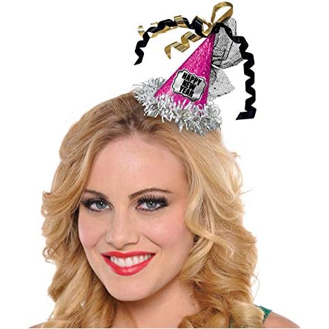Jewel Tone Foil Happy New Year Hairclip Hat Cover