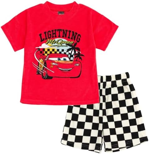 Disney Lion King Mickey Mouse Cars T-Shirt and Shorts Outfit Set Toddler to Big Kid Sizes (2T - 10-12)