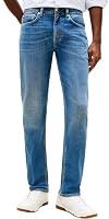 Tommy Hilfiger Men's Denton Straight Jeans, Light Blue, 40W x 32L, Classic Fit, Everyday Comfort
