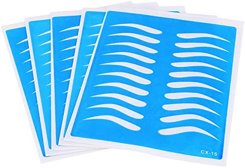 Yosoo 眉毛練習スキン タトゥー 眉毛テンプレート 手彫り眉ステンシル アイブローテンプレート 5枚 タトゥー練習 メイクアップ ブロウトレーニン