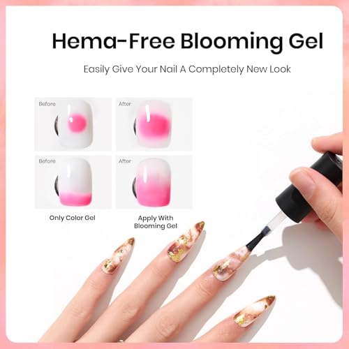 Image of Beetles Blooming Gel Nail Polish 10ml Hema Free Clear Spreading Effect