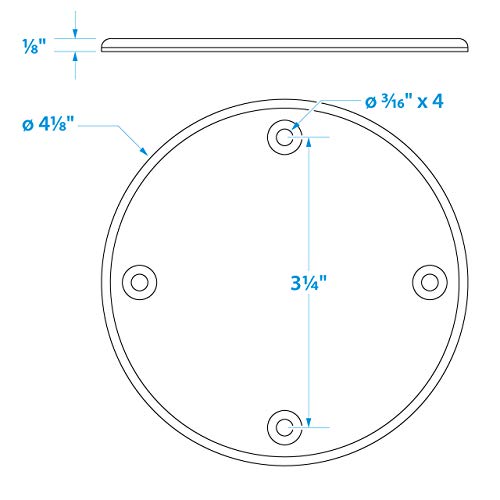 Seachoice Marine Boat Cover Plate, Arctic White, 4-1/8 In. Outer Diameter #TOP4