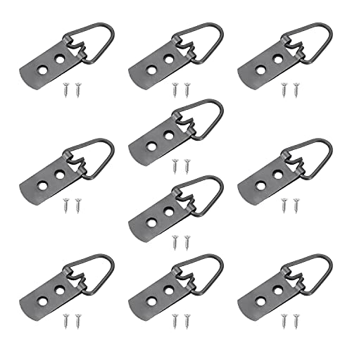 Image of D Ring Picture Hangers 42mm x 11mm Hardware Assortment Kit, for Home Decoration Hanging Clock Paintings Artwork Creative Picture Frame Photo Hanging Solutions Black Tone 10pcs