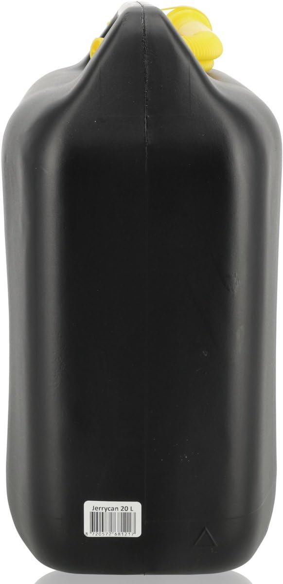 Jerrycan 20L + 10L Noir - Lot de 2 - Bidons de Carburant Plastique Homologués UN-avec Entonnoir, Bec Verseur et Tuyau de Remplissage - Pour Essence, Diesel et Eau