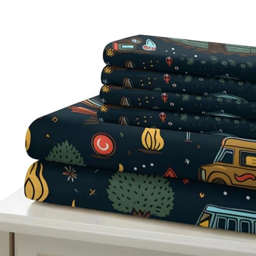 Housse de couette 135x200 infroissable en microfibre douce facile à enfiler