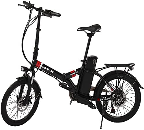 20″ Electric Bike 350W Electric City Cruiser Bicycle 36V 10.4AH Removable Battery Up to 65KM, Shimano 7-Speed and Dual Shock Absorber, Commuter Bike for Adults