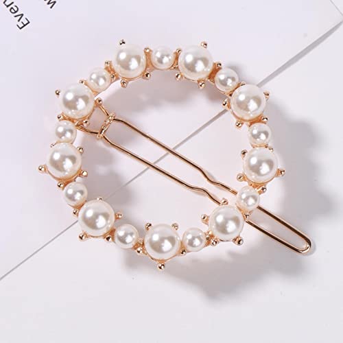 Boho Perle Kreis Haarspange Gold Perle Haarspange Vintage Runde Haarklemme Dekorative Bobby Pin Geometrie Haarschmuck für Frauen und Mädchen Geschenke