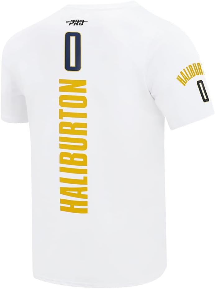 Pro Standard Mens NBA Indiana Pacers Tyrese Haliburton #0 Classic Player Short Sleeve Tee White 2XL - Image 2