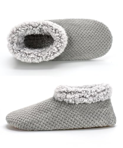 Image of Cozylook Fuzzy Slippers for Women Indoor Soft Sole Slipper Socks | Warm plush feel, non slip grippers, easy step-in, flexible bottom, bedroom and home wear