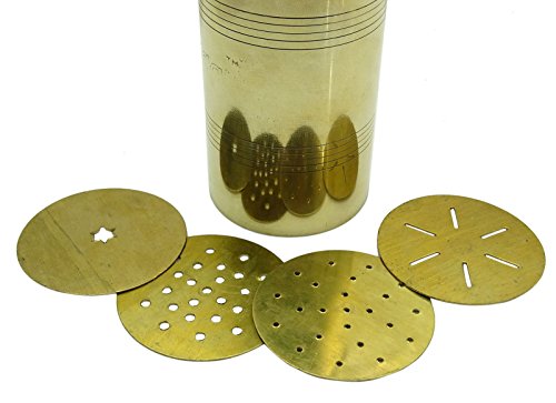 CIY-cookityourself Sev Sancha For Indian Snack/Murukku/Noodle Maker With 4 Different Disc Templates, Gold - Image 3