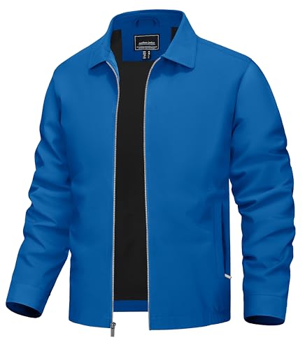Image of TACVASEN Mens Lightweight Windbreaker Full Zip Up Laydown Collar Jackets Light Casual Coat with Zip Pockets
