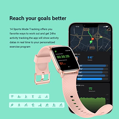 Image of Smart Watch, Fitness Smartwatch with Heart Rate Monitor & Sleep Monitor Health and Fitness Tracker with SpO2 Compatible with iPhone and Android Phones
