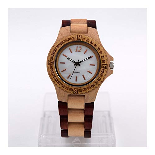 Preisvergleich Produktbild HRQ Hölzerne Uhr - hölzerne handgemachte Quarzuhr, Retro kreative einfache Gesundheit, Umweltschutz, Geburtstagsfeiertag, gedenkt S133