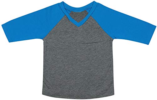 Image of ToBeInStyle Kids Boys Girls Cotton Jersey Contrast Raglan V-Neck Tee T-Shirts