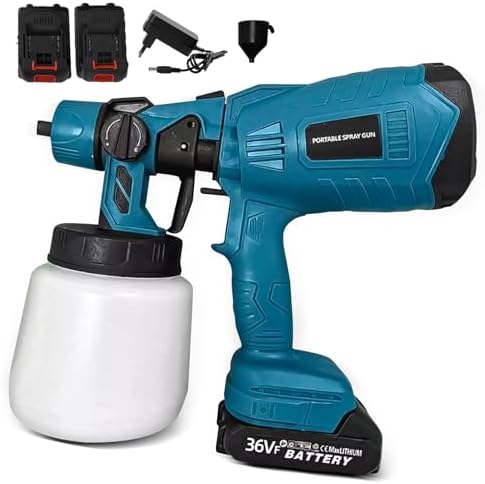 Pistola de Pintura Elétrica Profissional Compressor Com Bateria e...