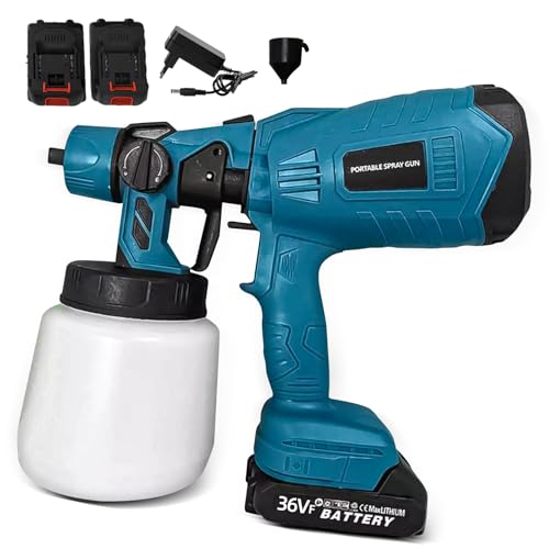 Pistola de Pintura Elétrica Profissional Compressor Com Bateria e...