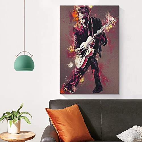 Tableau toile Chuck Berry dipinti décoration séjour - 3