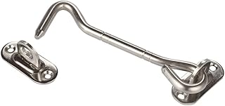 Homoyoyo 2 Sets Stainless Steel Window Catch Sliding Barn Door Hook Cabin Hook Eye Gate Windproof Window Hook Old-Fashioned Window Hook Stainless Steel Window Hook Metal Hardware White