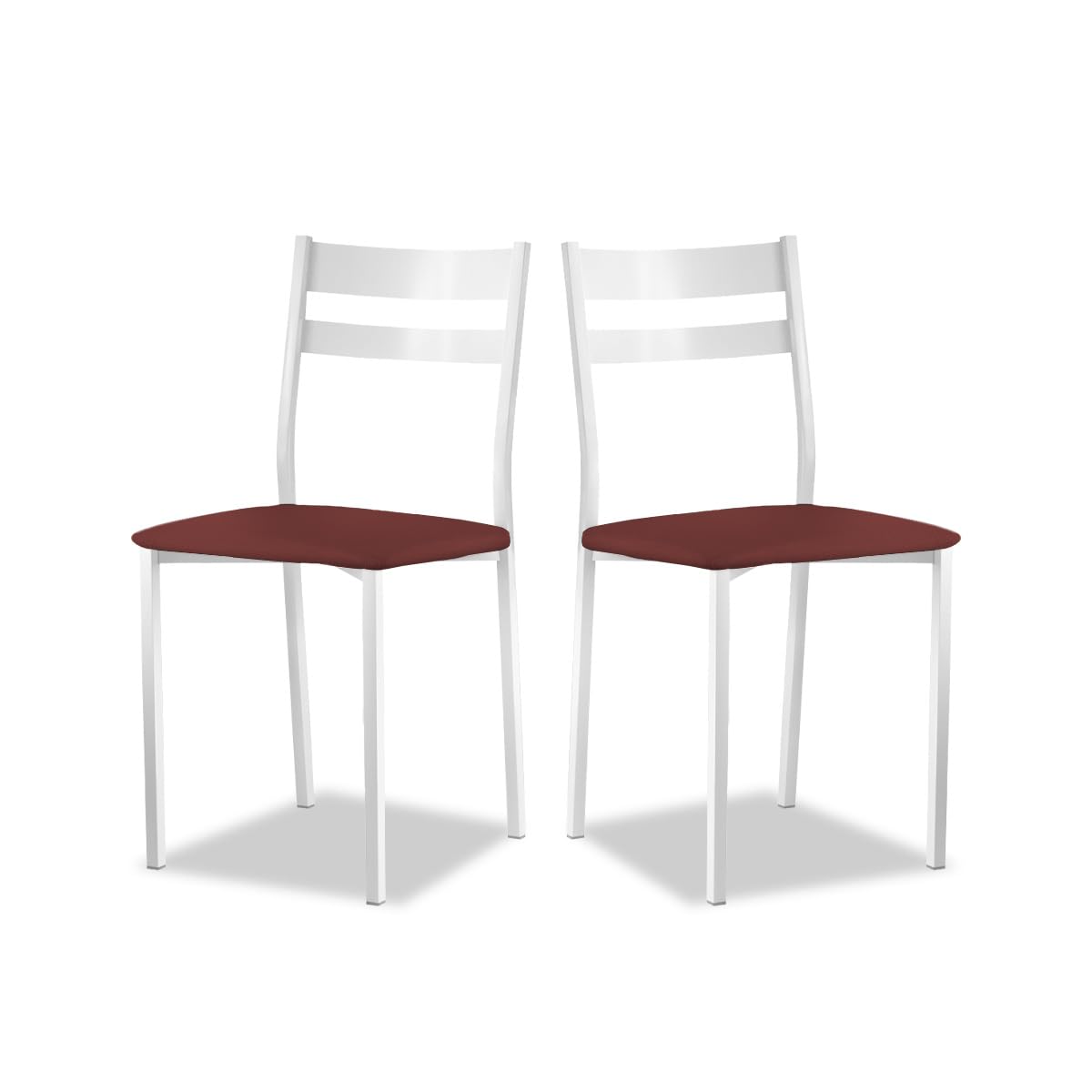 Astimesa - Silla de Comedor o Cocina de Metal Blanca - Asiento Polipiel en Color Azul - 2 Unidades - 38 cm (Ancho) x 45 cm (Alto Asiento) x 85 cm (Alto Total) x 40 cm (Fondo) — view 29
