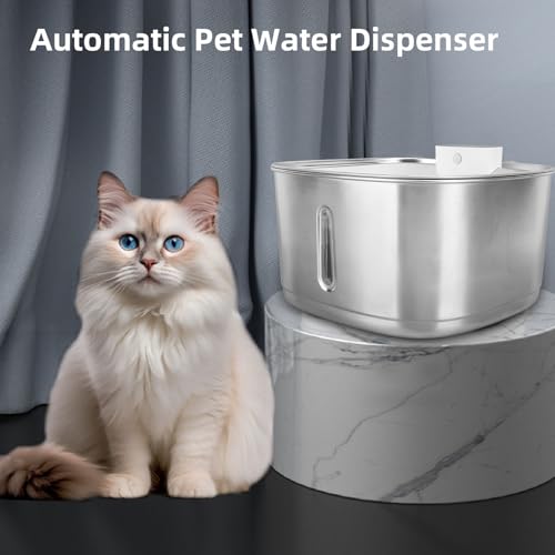 Fuente de agua automática para gatos de acero inoxidable miniatura 3