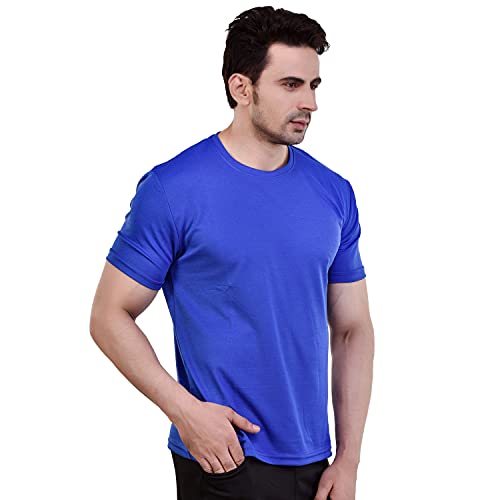 Image of Fashionbazzar4u Men's Cotton Blend Regular Fit Solid Round Neck T-Shirt