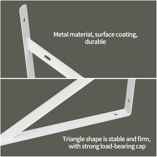 8 Pieces Shelf Brackets Heavy Duty, Wall Mounted Triangle Shelving Brackets - Image 4