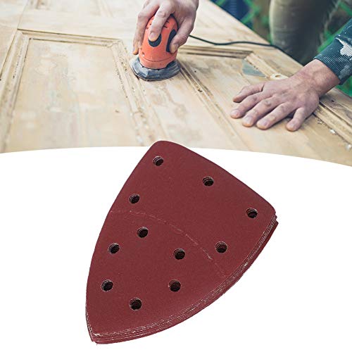 ZJchao 60 Hojas de Papel de Lija de 140 X 140 X 100 Mm con 11 Agujeros, Papel Abrasivo para Lijadora de Palma para Carpintería y Pulido (grano 240)