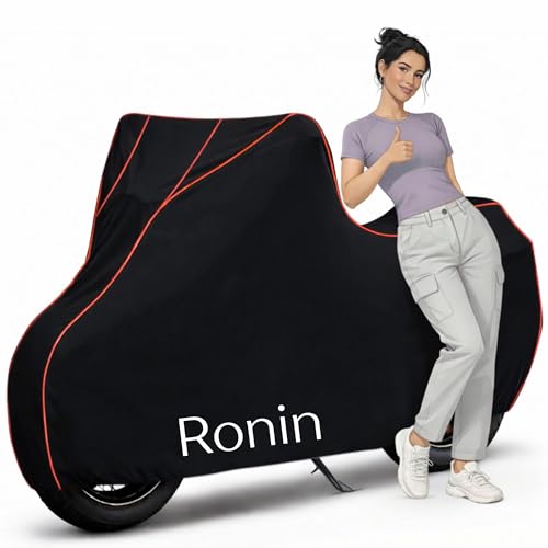 Image of PUBAMALL Classic 100% Water Resistance Ronin Bike Cover | Taffeta Body Cover for Rain & Sun | UV Protection, Dustproof, Scratch Resistant, Windproof, Heat Resistant, Vehicle Specific Fit