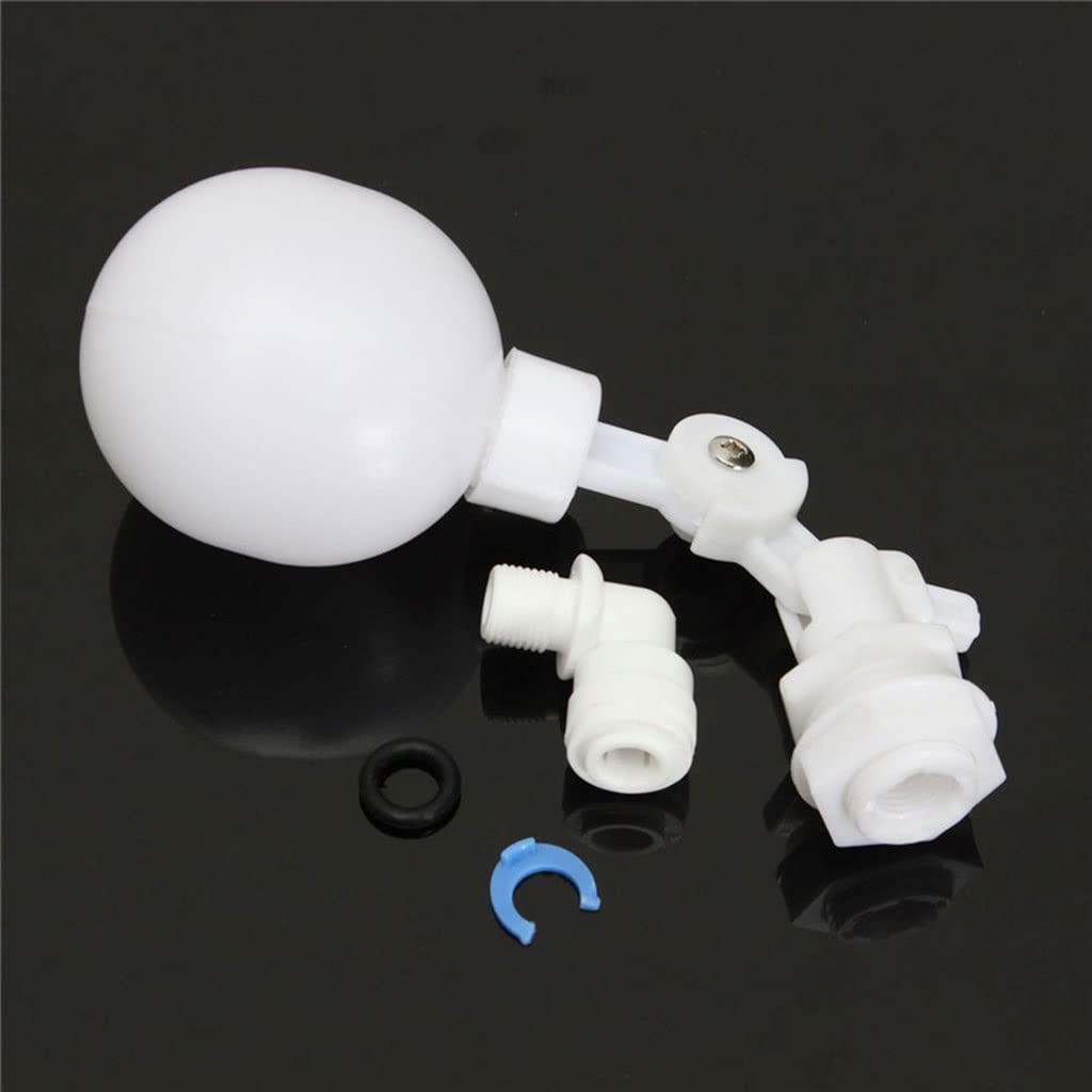 Válvula flotante de bola flotante de 3/8 pulgadas, mini válvulas flotantes de plástico ajustable, válvula de flotación automática, válvula de control de nivel de agua, tanque de agua, torre