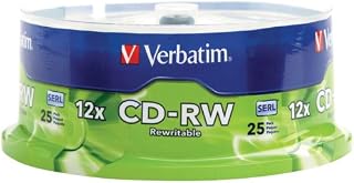 Verbatim CD-RW 700MB 2X-12X Rewritable Media Disc - 25 Pack Spindle