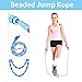 Leeboom Jump Rope, Adjustable Length Electronic cigarettes Tangle-Free Segmented Soft Beaded Skipping Rope, Fitness Jump Rope for Kids, Man, and Women Weight Loss 9.2 Feet