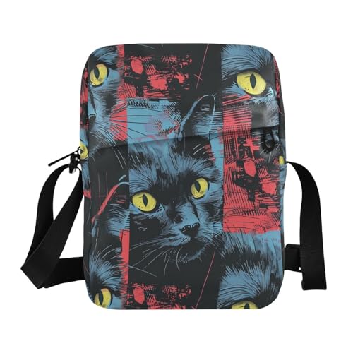 KLL Anime Cats messenger bag crossbody Vegan Leather cross body bag men Casual Lady Shoulder Handbags