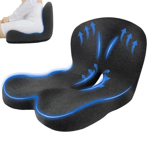 OWill Cojin Antiescaras, Cojin Viscoelastico, Cojin Silla Oficina, Cojin Coxis Ortopedico Antiestrés Eficaz, Cojin Coxis Favorece la Circulación Sanguínea, Oficina Cojín Antiescaras