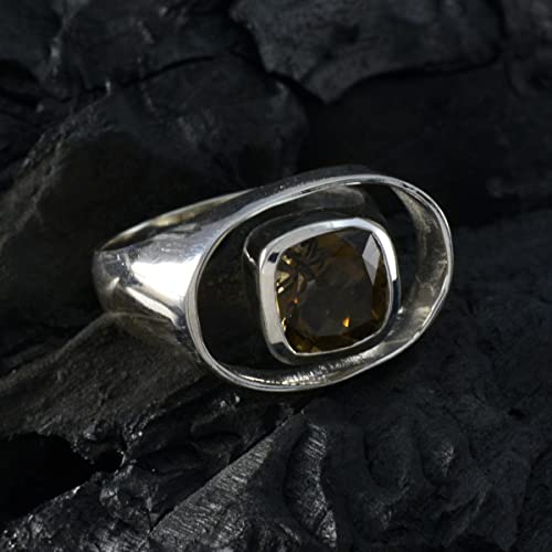 Bague en argent sterling 925 coussin de créateur en pierre gemme multicolore