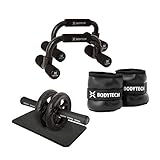 【Amazon.co.jp 限定】 ボディテック(Bodytech) トレーニング入門セット (腹筋ローラー + プッシュアップバー + リストアンクルウェイト 1kg 2個セット)