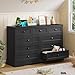 Hasuit Black Dresser for Bedroom with 9 Drawers, 51.2