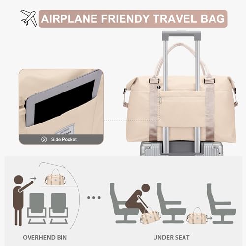 Cute Women's Travel Duffel Bag - Weekender Overnight Carry On Tote with Toiletry Bag - 18x14x8 inches4