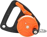 Leopacat Diving Reel, Scuba Dive Reel with Thumb Stopper, Multi Purpose Lightweight Equipment Large Handle Retractable Line Finger Spool Stop Switch for Cave Wreck Exploration Kaya (Arancia)