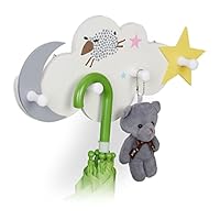 Relaxdays Floating Shelf, Star-Shaped, Wall-Mounted, Children's Room, HWD: 27.5 x 25 x 11.5 cm, Sturdy Pine Wood, White, Fibreboard