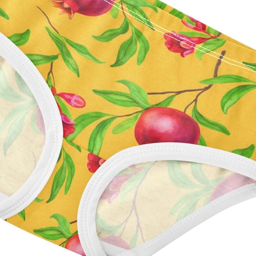 Red Floral Pomegranates Yellow Girls Underwear Toddlers 2t Cotton Cute Panties Girl Print Briefs Undies Kids4
