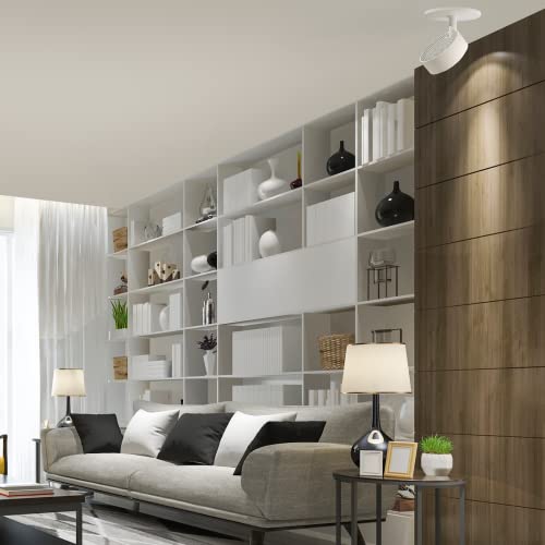 Image of LED Modern Spotlight, Indoor Accent monopoint Lighting Fixture, 10W 3000K for Bookshelf, Art Gallery, Bedroom, Showroom, Kitchen, CRI 90, 38 Angle, ETL Listed,3 Years Warranty, White, 2 Packs