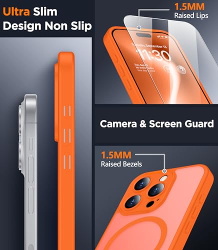 image for SPIDERCASE Designed for iPhone 15 Pro Case, Magnetic with [2 Tempered 