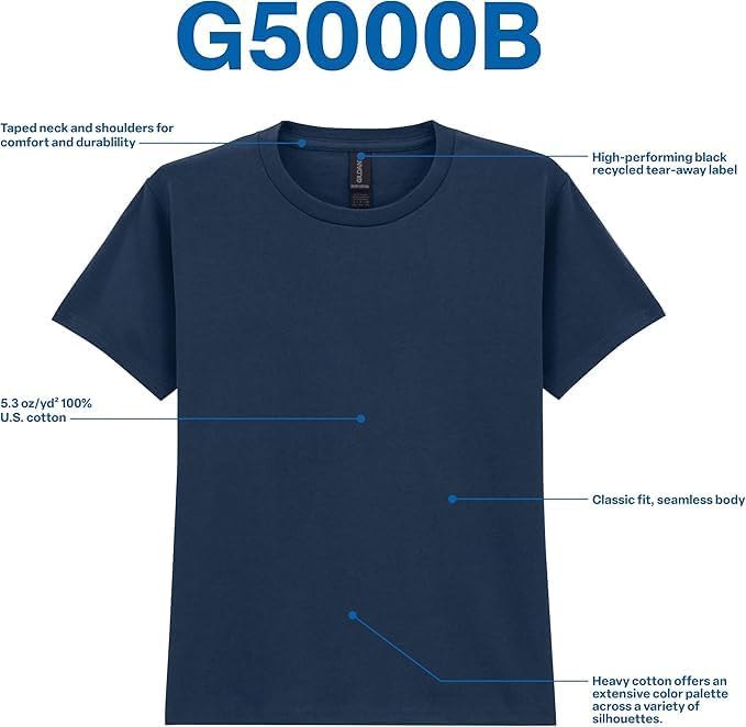 Gildan Youth Heavy Cotton T-Shirt, Style G5000B, 2-Pack - Image 2