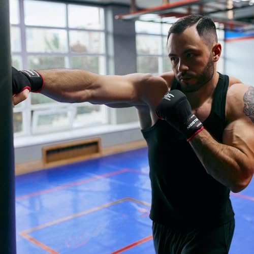 Meister ProWrap - Guantes interiores acolchados de gel para manos (par), color negro/rojo, pequeño/mediano - imagen 5