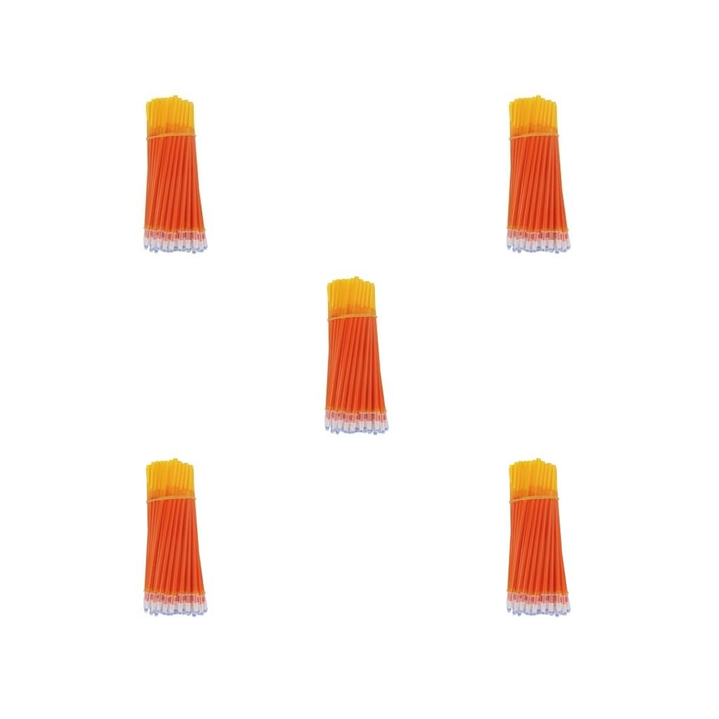5 zestawów 100 sztuk 0,5 mm wymienne wkłady atramentowe do długopisów, drobne punkty, prezenty biznesowe, pomarańczowy, 13 cm